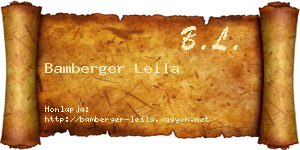 Bamberger Leila névjegykártya